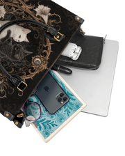 Dual Feline Leather Handbag
