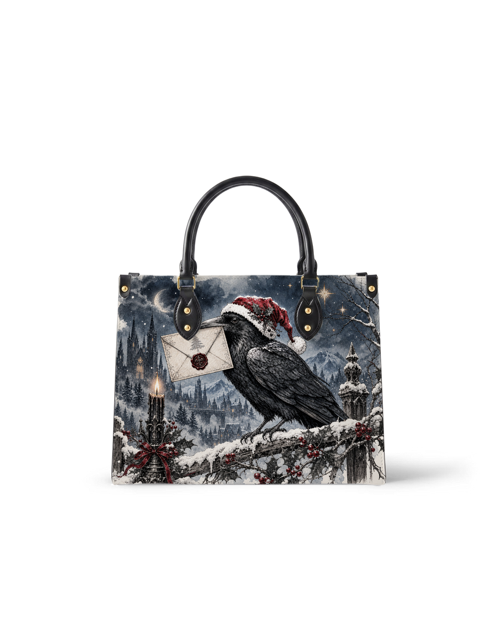 Raven's Winter Post Leather Handbag