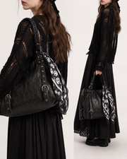 Onyx Skull Embossed Tote Bag
