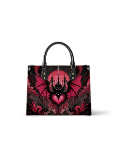 Bat Castle Leather Handbag