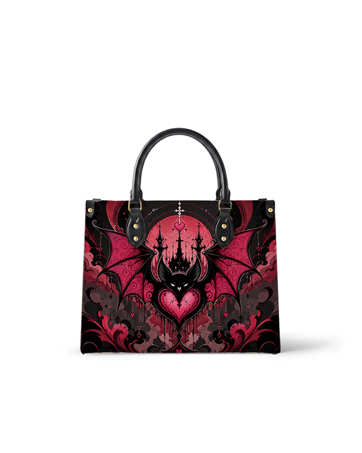 Bat Castle Leather Handbag