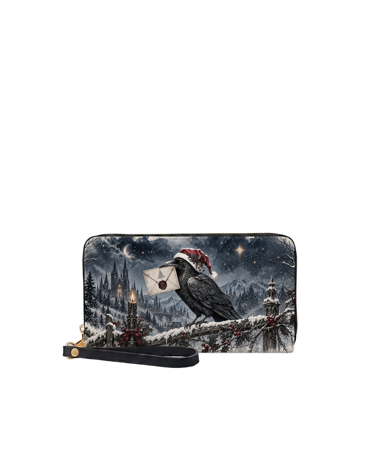 Raven's Winter Post Long Zip Wallet