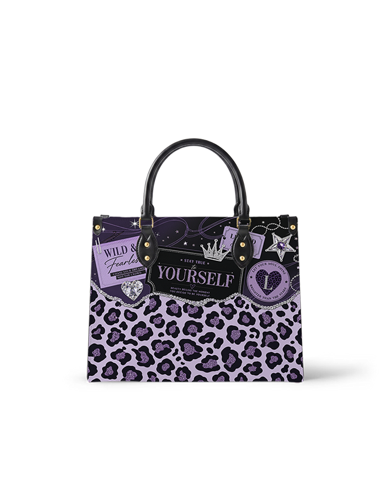 Lilac Spots Leather Handbag