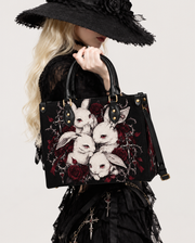 Crimson Lapin Leather Handbag