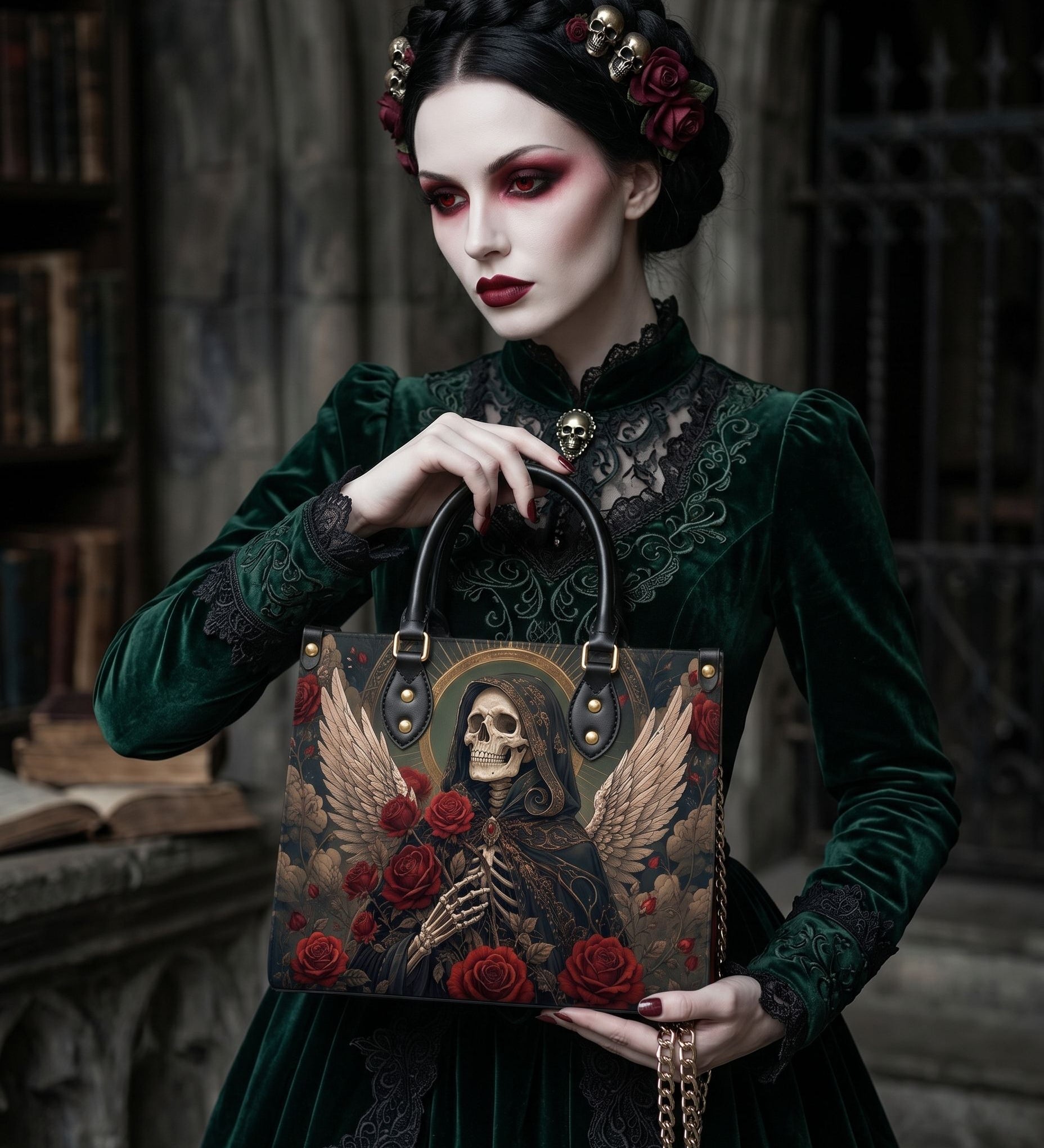 Deadman's Rose Leather Handbag