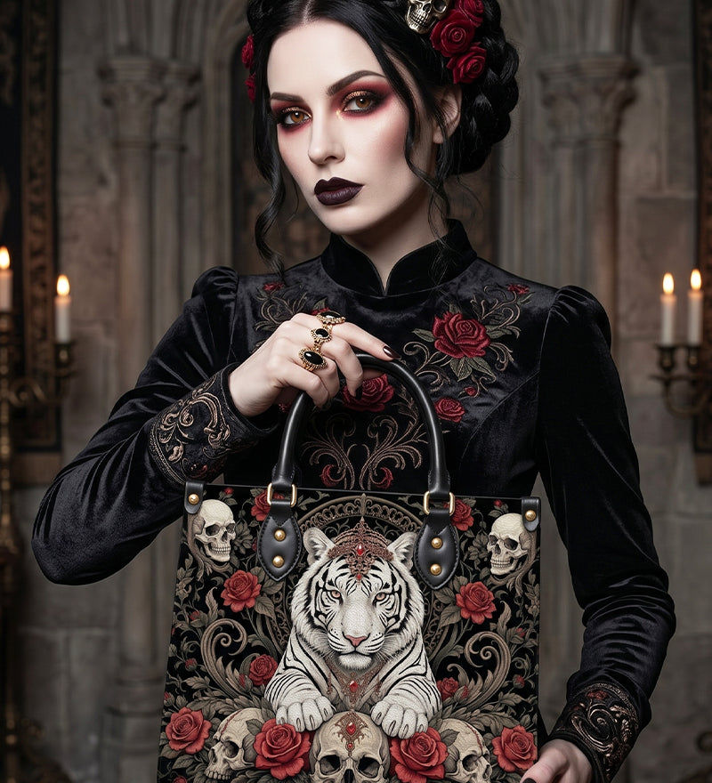 "Crowned Tiger" Leather Handbag