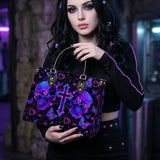 Neon Skull Leather Handbag