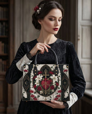 Sacred Heart Lily Leather Handbag