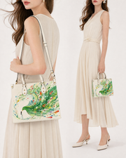 Azure Bird(Abundance) Leather Handbag