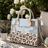 Aqua Spots Leather Handbag