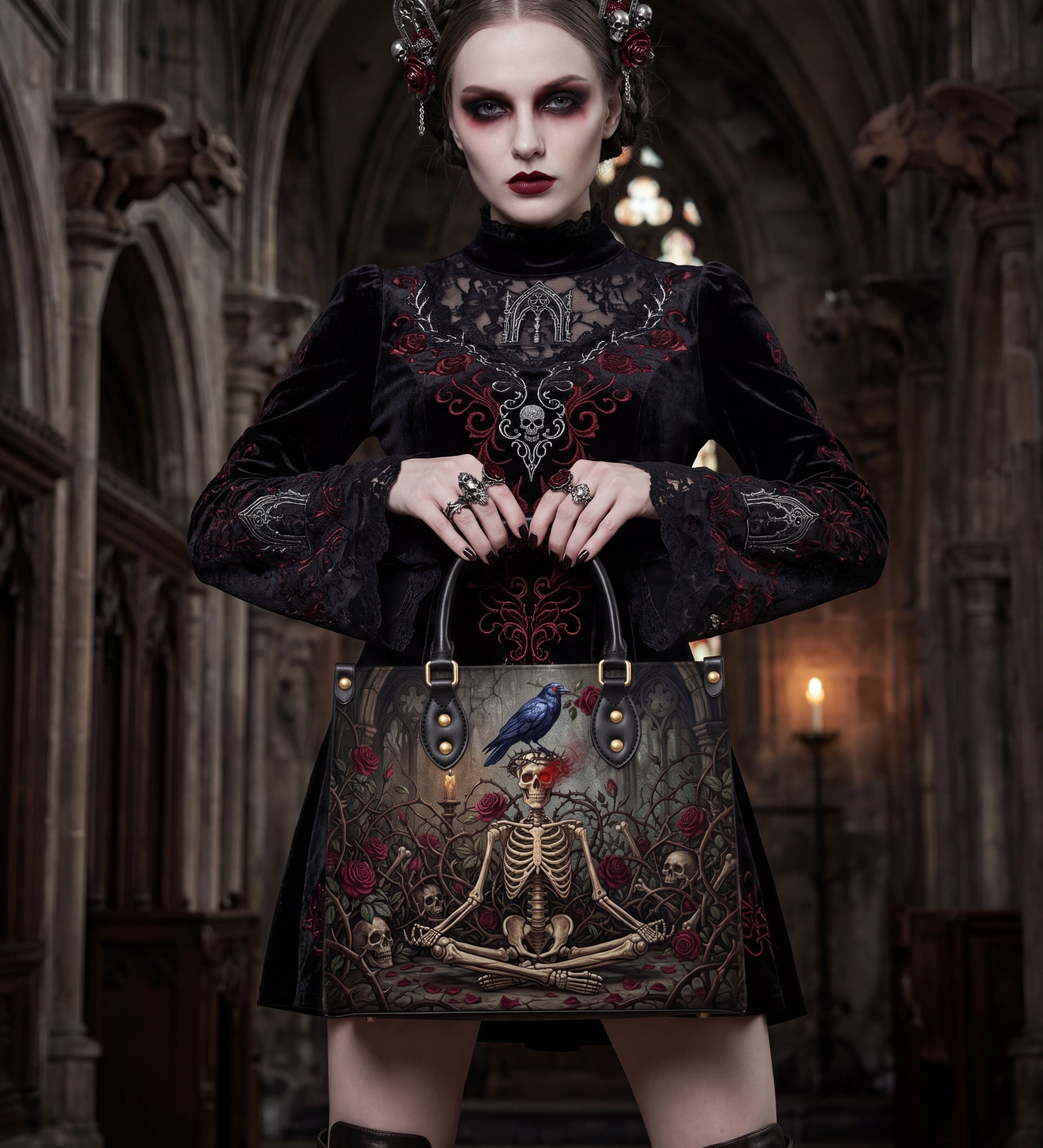 Rose Recluse Leather Handbag