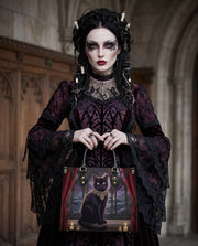Candlelight Cat Leather Handbag