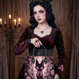 Pink Noir Cat Leather Handbag