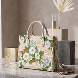 Sea Camellia Leather Handbag