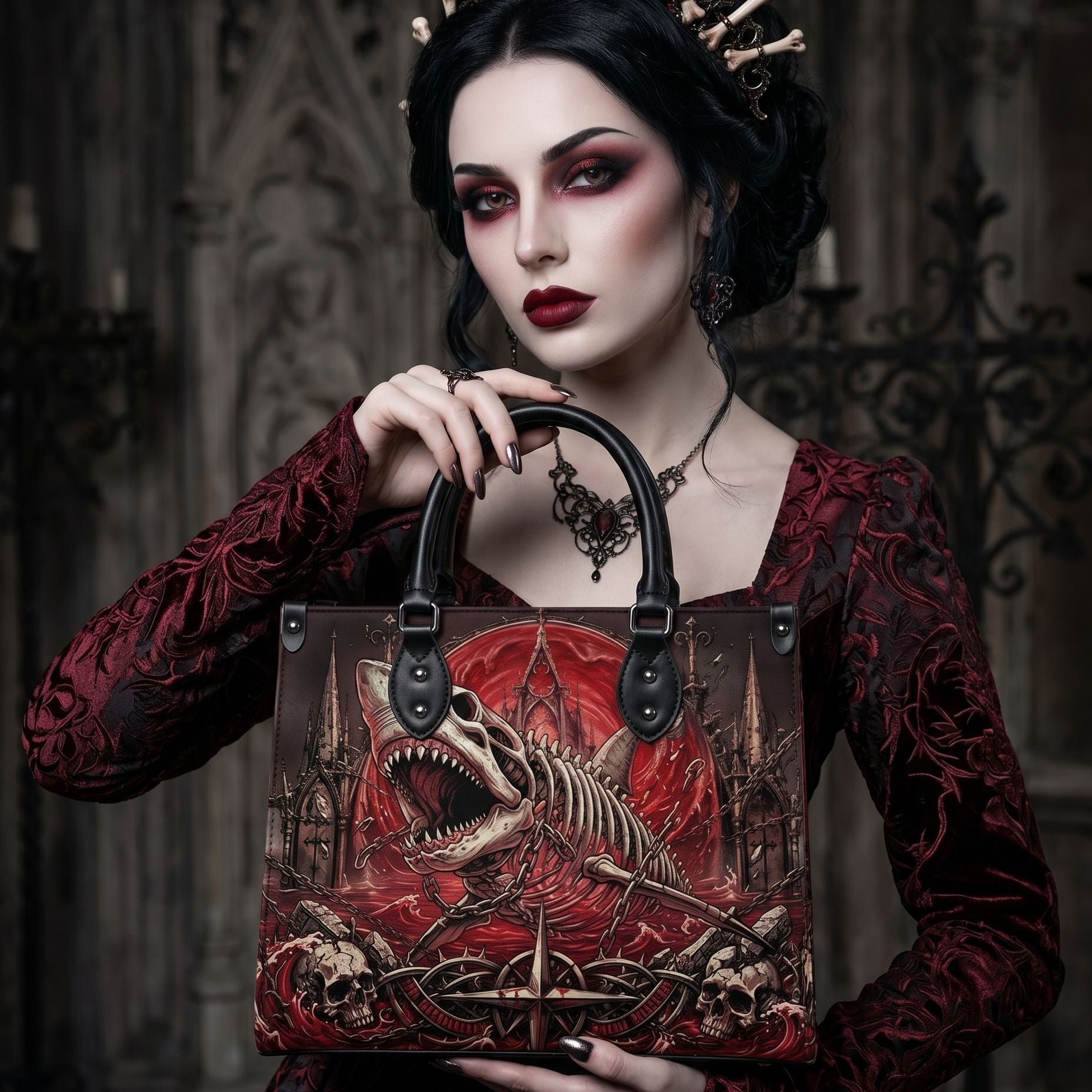Abyssal Shark Leather Handbag