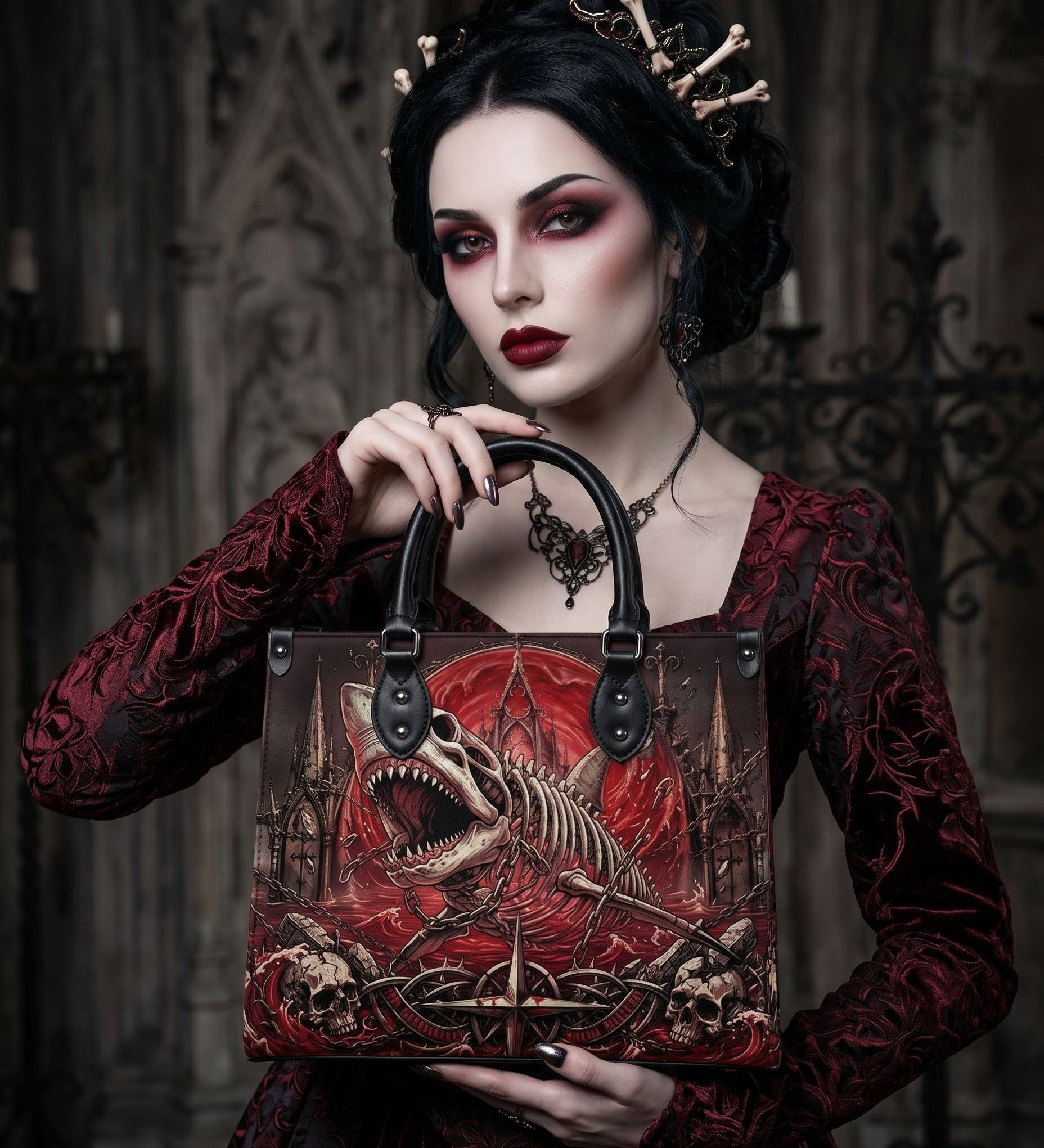 "Abyssal Shark" Leather Handbag