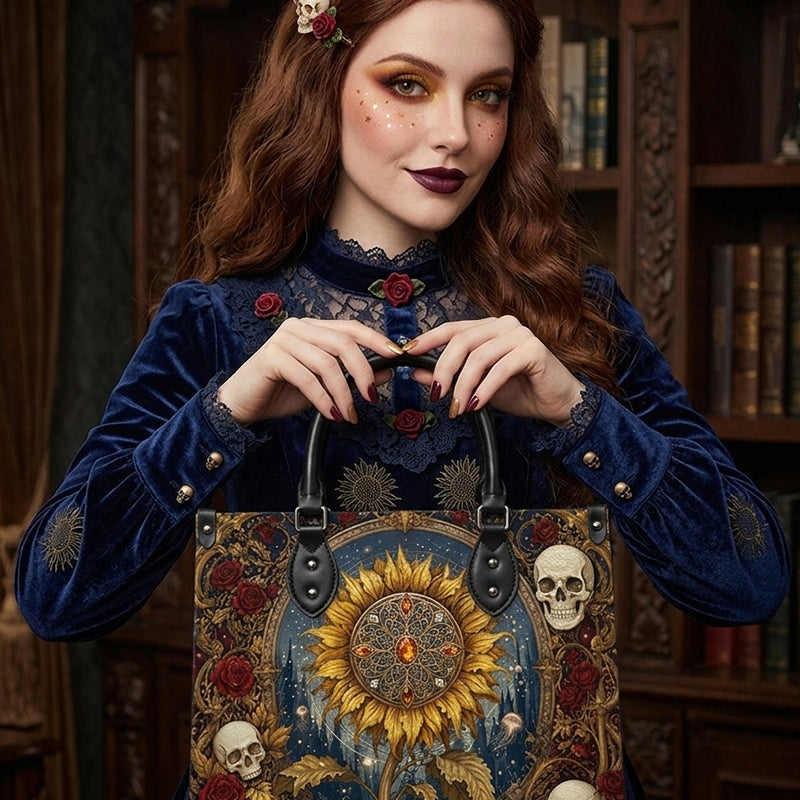 Blooming Bones Leather Handbag