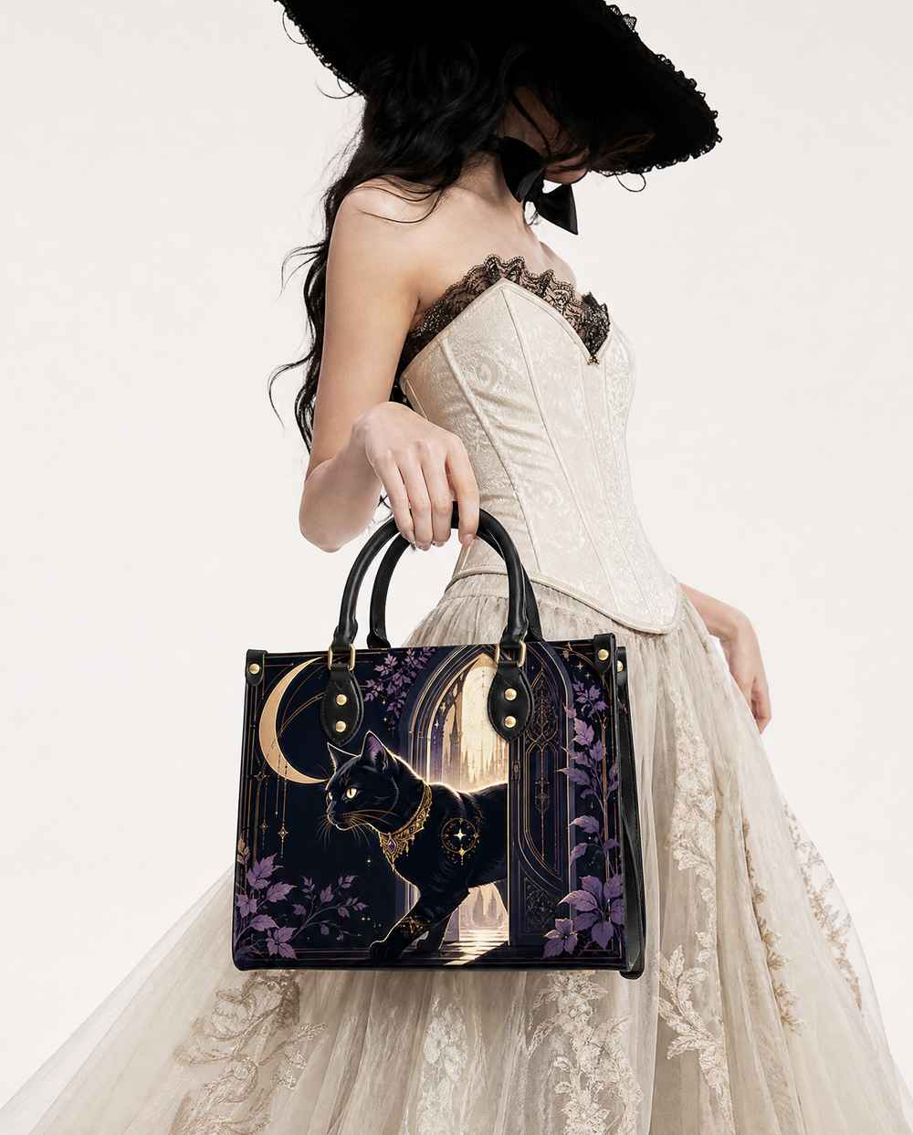 Glimmer Gate Leather Handbag