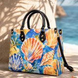 Azure Shell Leather Handbag