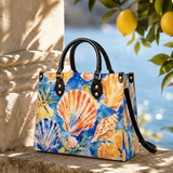 Azure Shell Leather Handbag