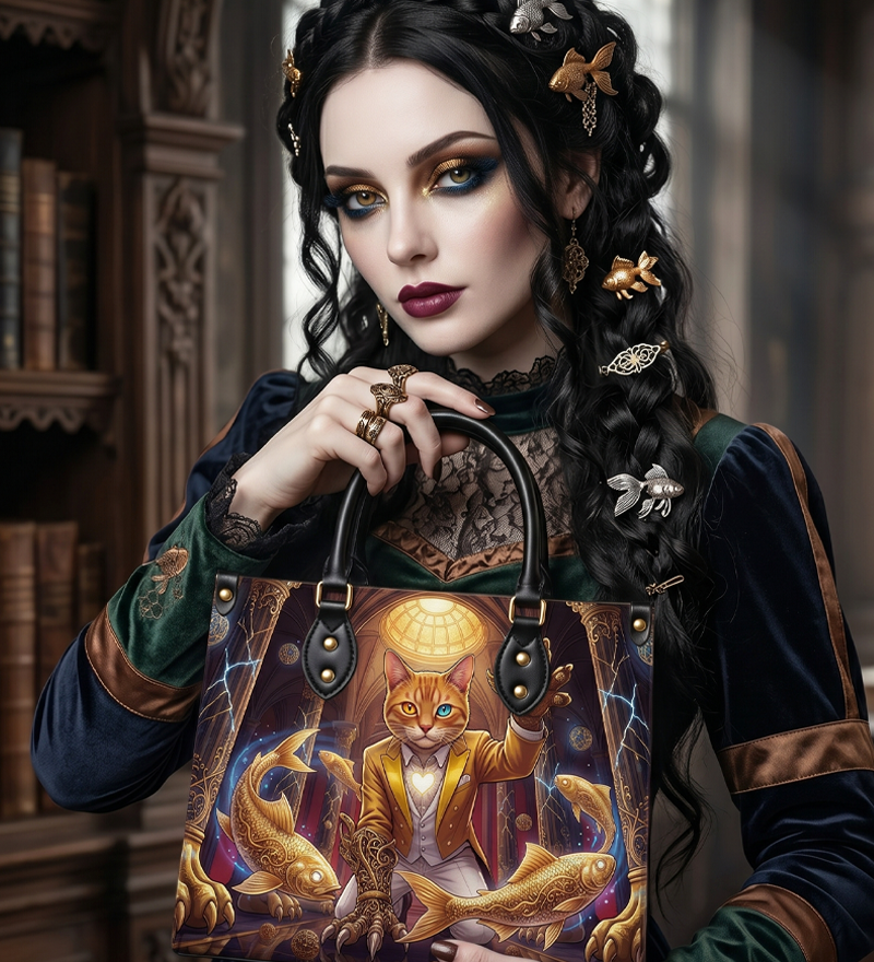 "FateCat" Leather Handbag