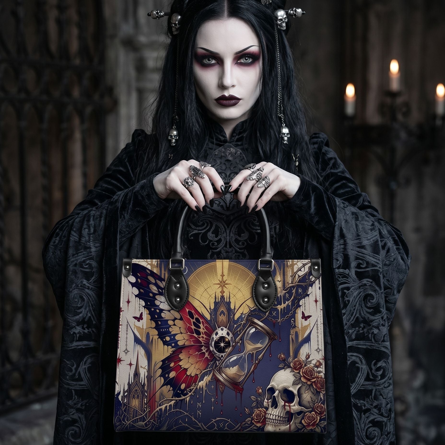 Time Relic Leather Handbag