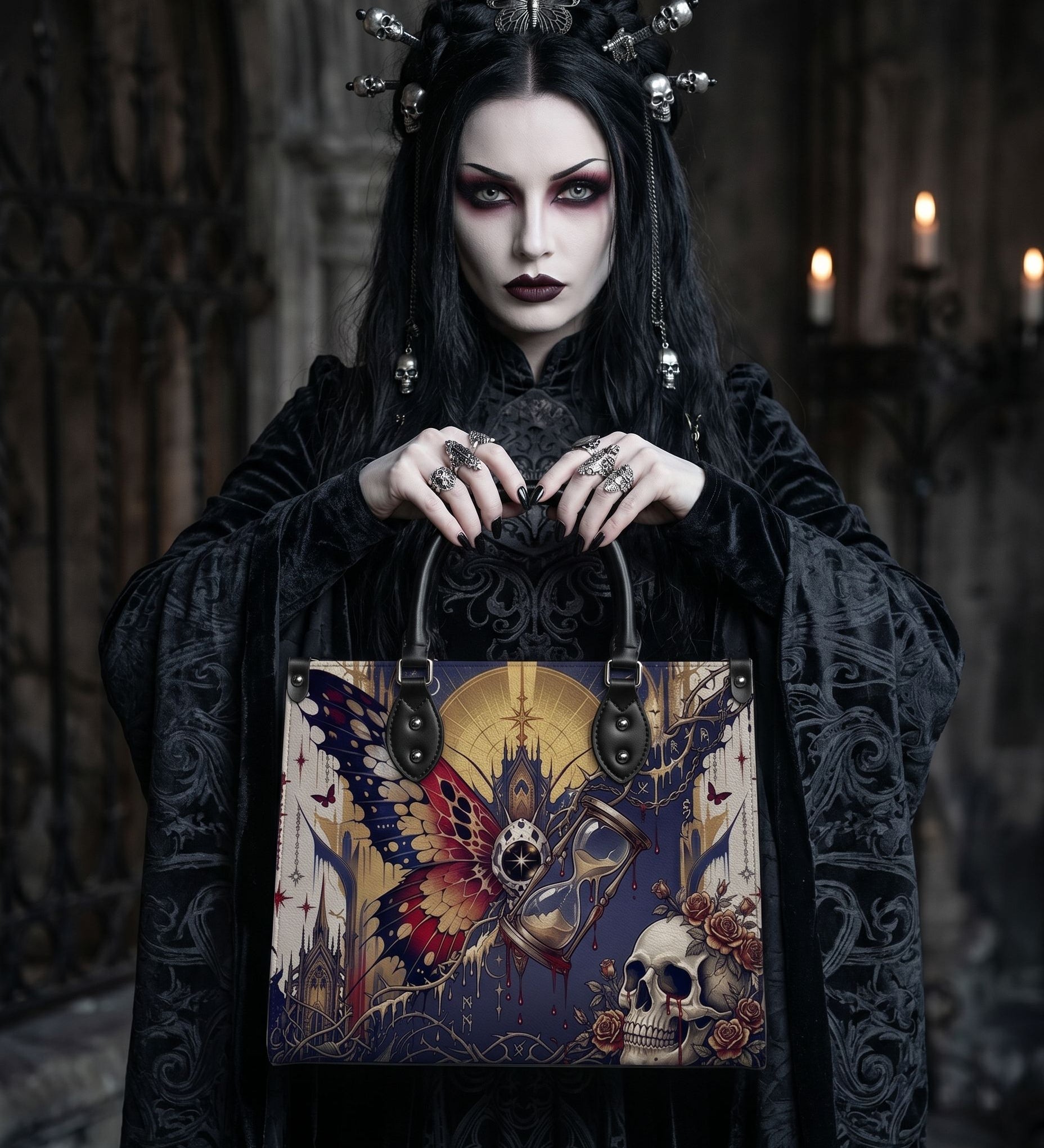 Time Relic Leather Handbag