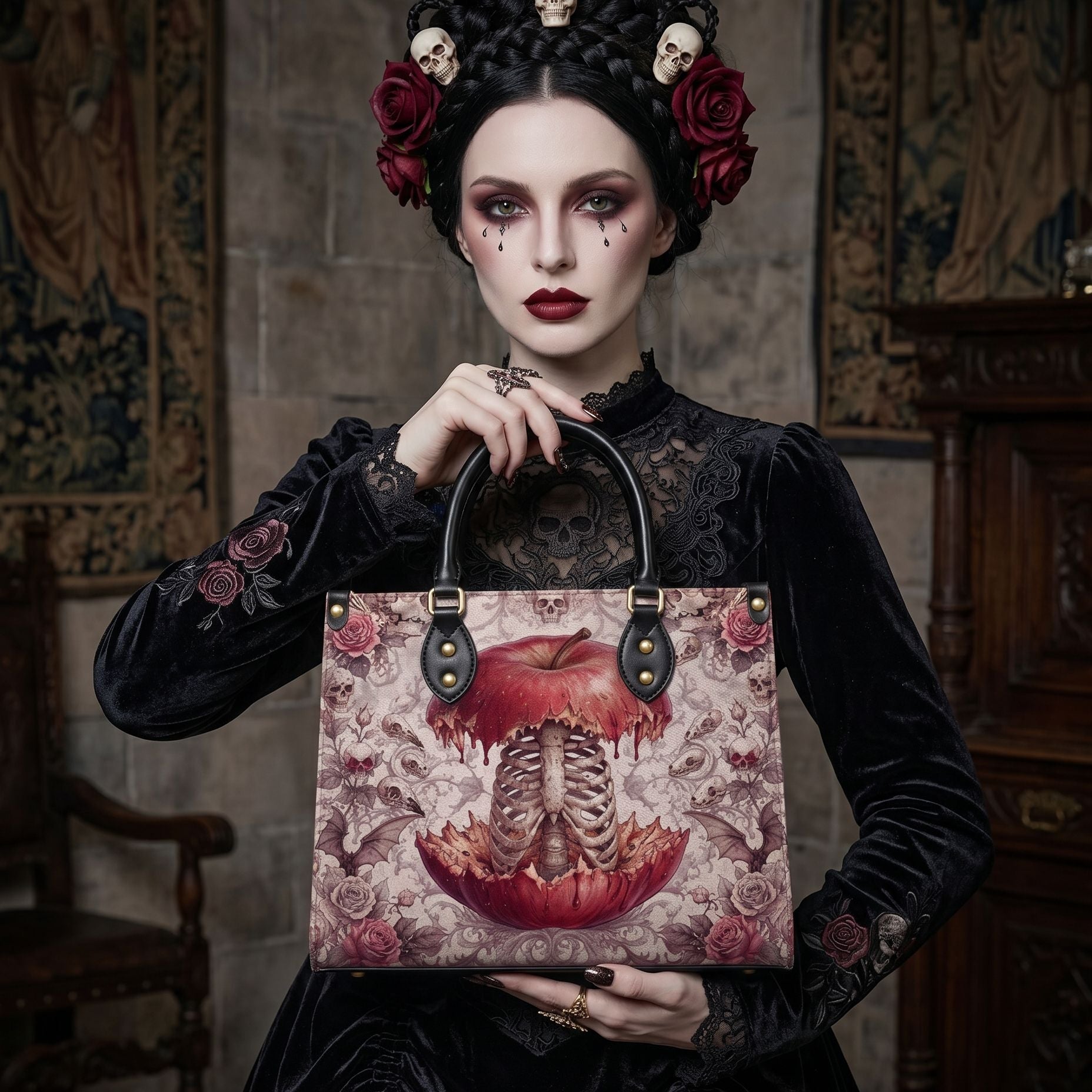 Skeletal Fruit Leather Handbag