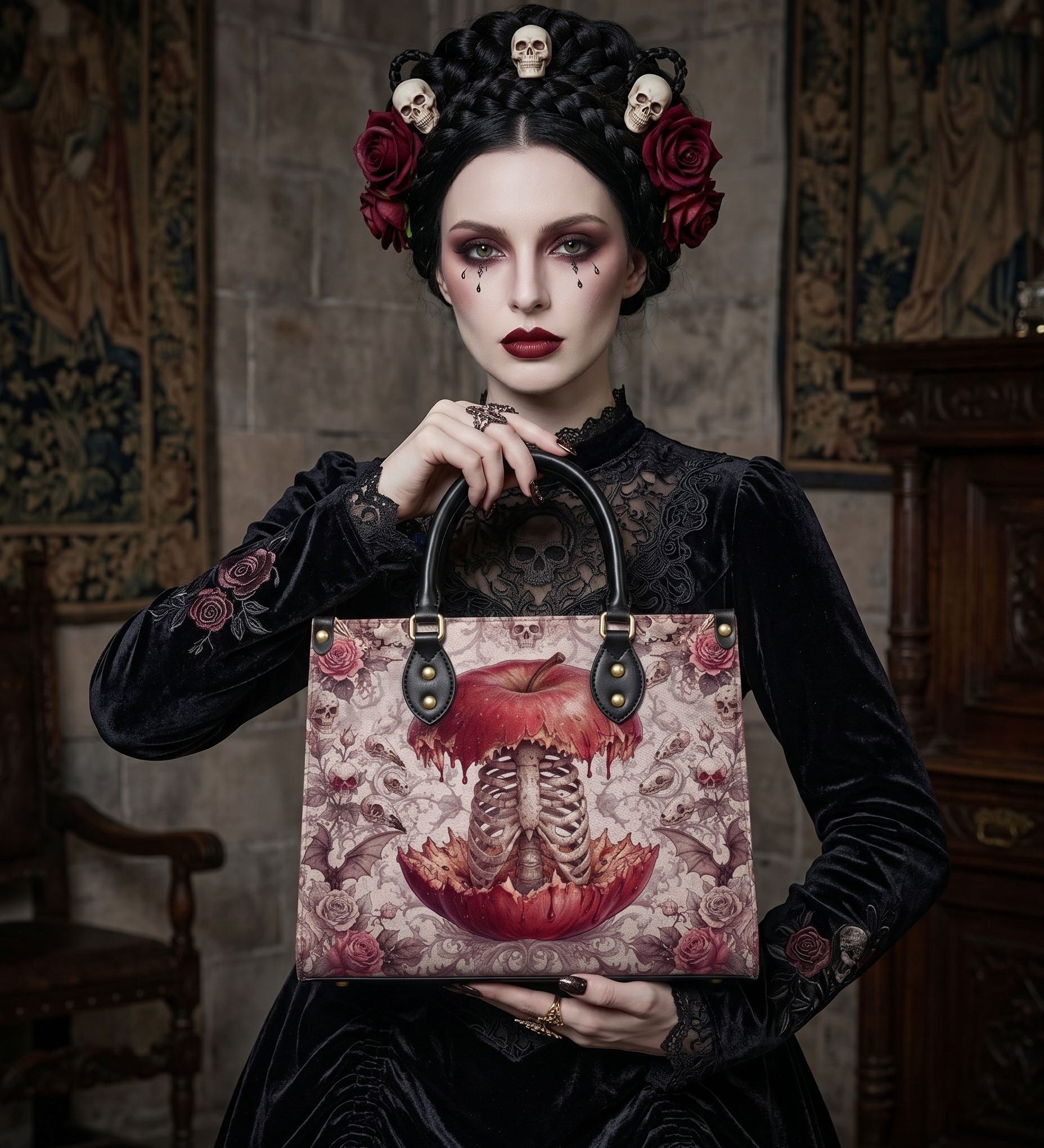 Skeletal Fruit Leather Handbag