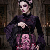Crimson Moon Bear Leather Handbag