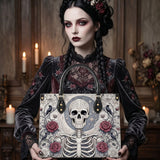 Bone Scroll Leather Handbag