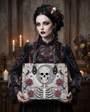 Bone Scroll Leather Handbag