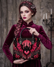 Bat Castle Leather Handbag