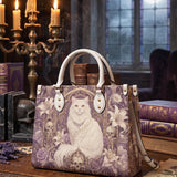 White Peacock Leather Handbag