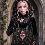 Crystal Heart Leather Handbag