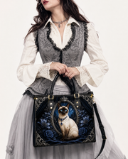 Regal Brocade Leather Handbag