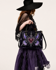Sacred Heart Butterfly Leather Handbag