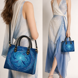 Circle Dolphin Tides(Clarity) Leather Handbag
