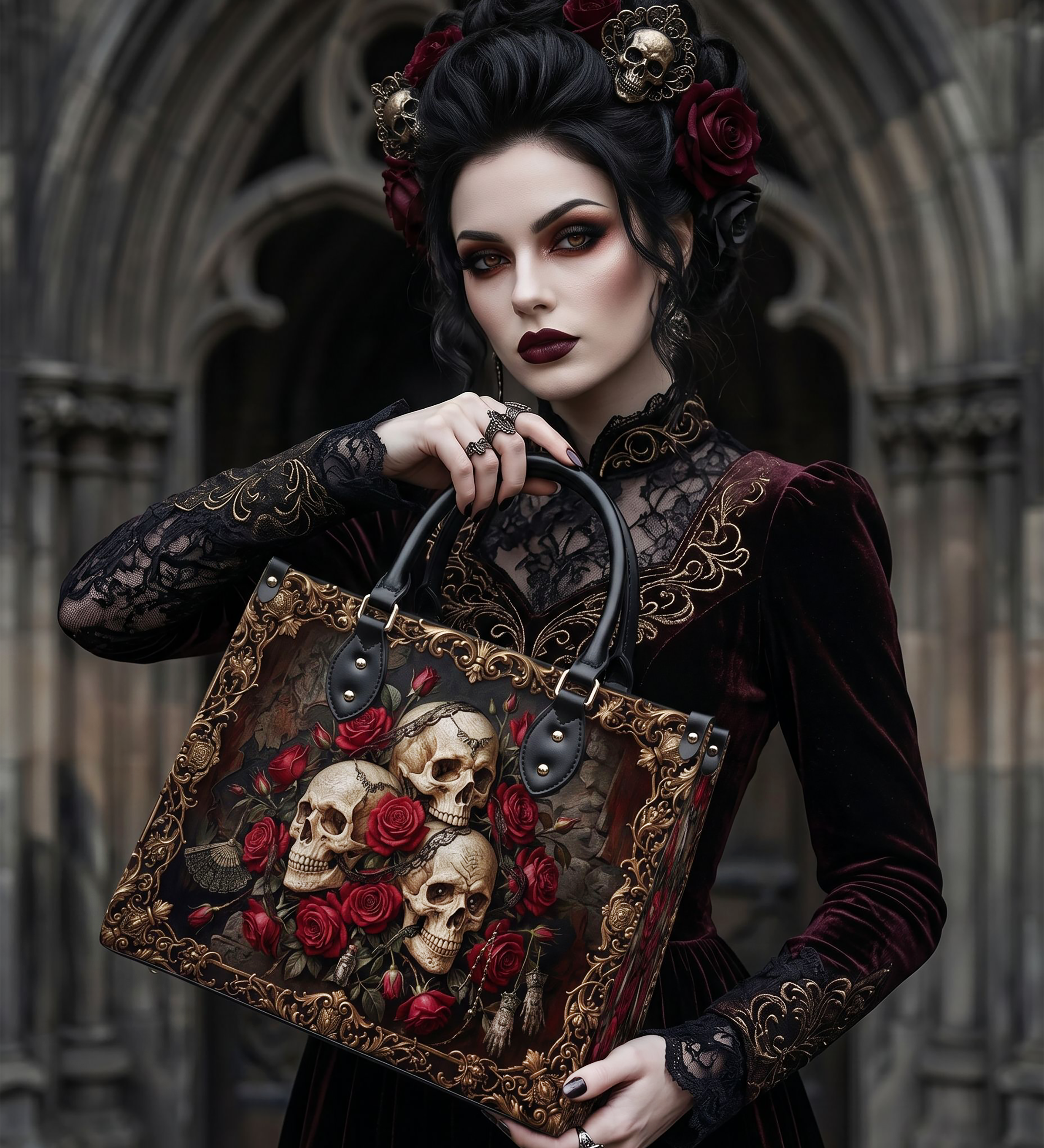 Ashen Bone Leather Handbag