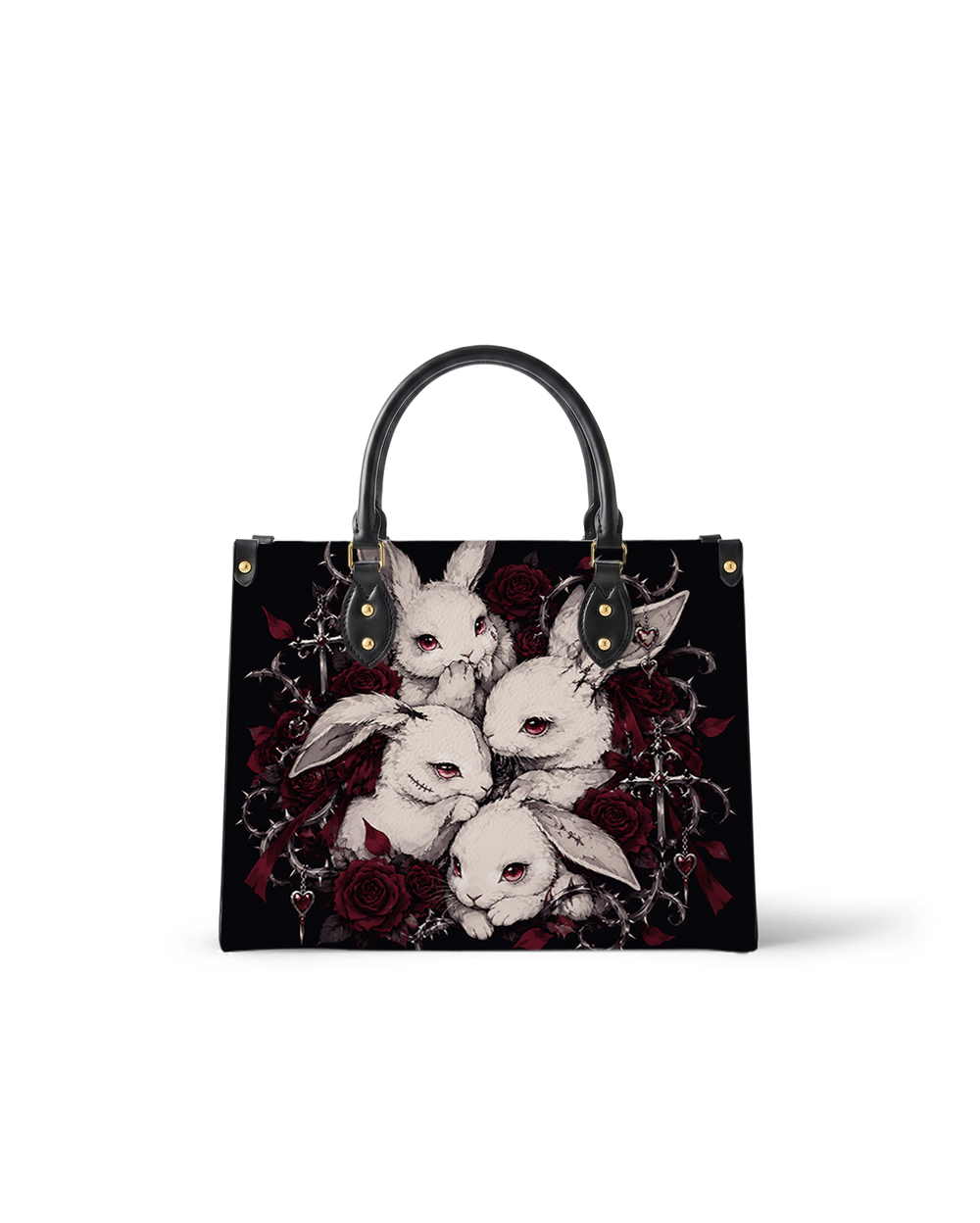 Crimson Lapin Leather Handbag