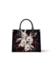 Crimson Lapin Leather Handbag