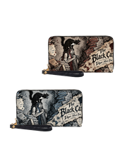 Black Cat Long Zip Wallet