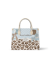 Aqua Spots Leather Handbag