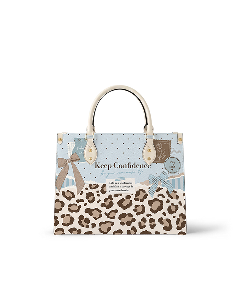 Aqua Spots Leather Handbag