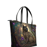 TwilightVine Leather Tote Bag