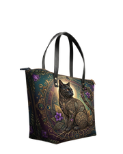 TwilightVine Leather Tote Bag