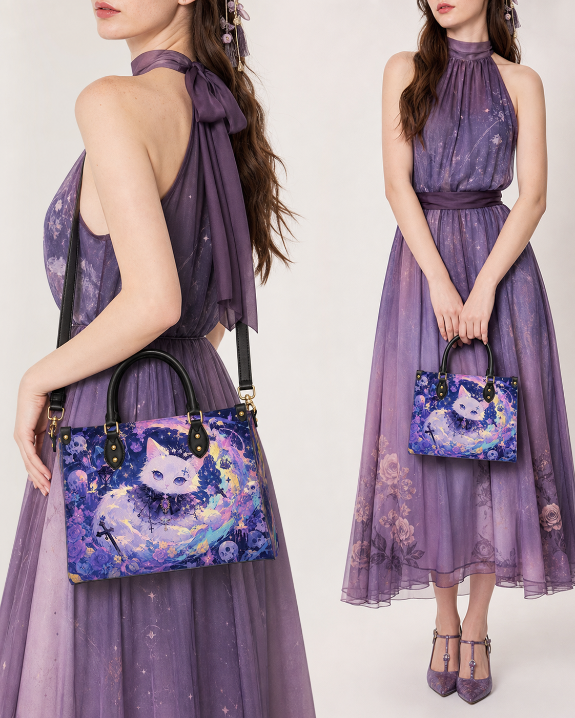 VioletPaw Leather Handbag