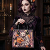 Crimson Moon Kitten Leather Handbag