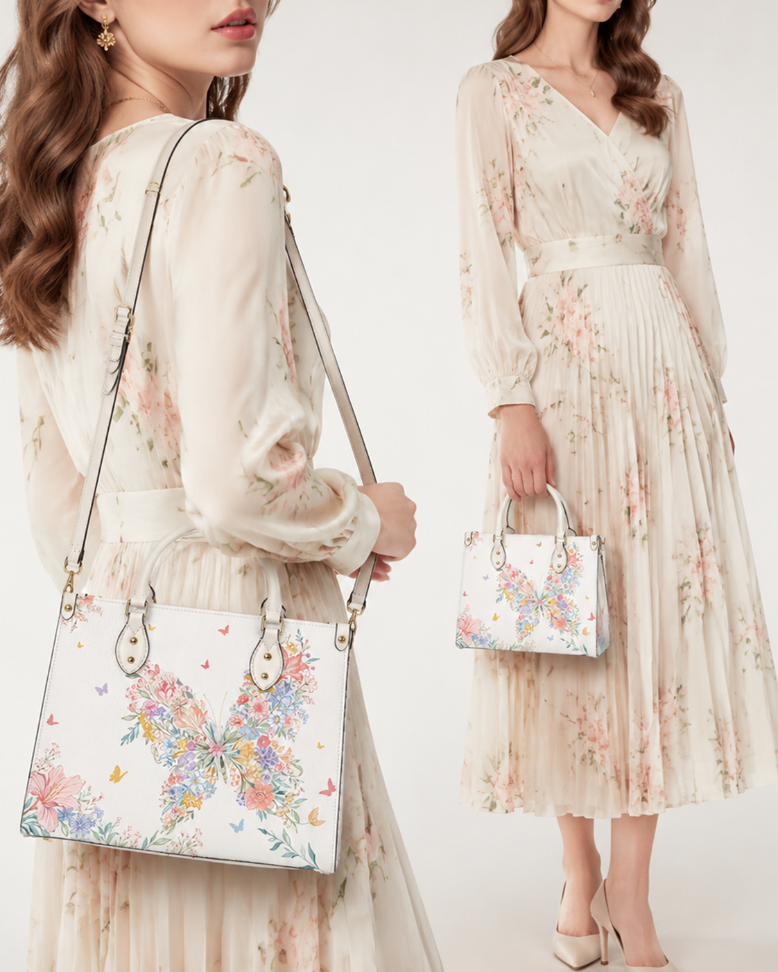 Floraptera Leather Handbag