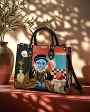 Noble Feline Leather Handbag